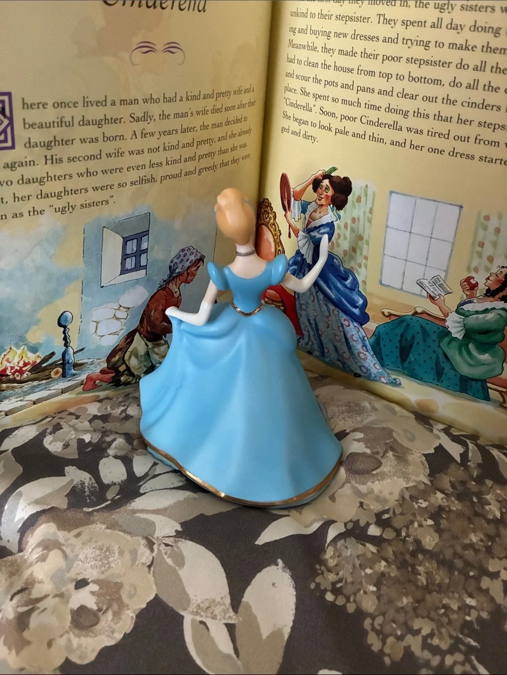 Disney Cinderella Porcelain Figurine in Blue and Gold